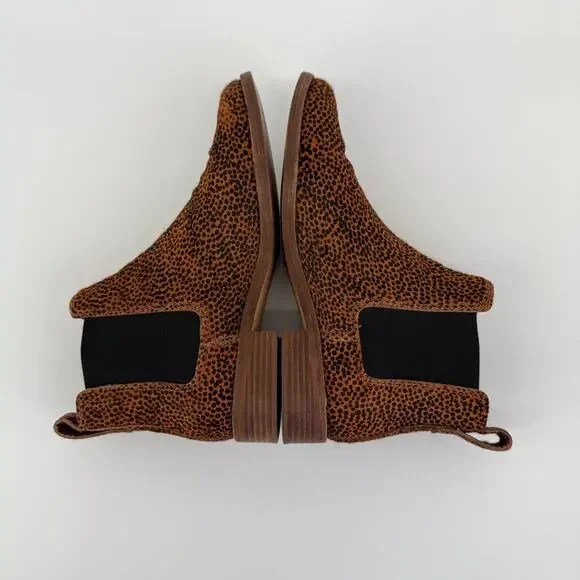 Madewell Womans Boot Ainsley Chelsea Spotted Calf Hair Size 7 Leopard Pony Flaw - Picture 6 of 12